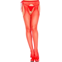 Visnet Panty Met Open kruis - Rood