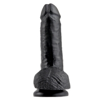 King Cock dildo met ballen - 18 cm, zwart