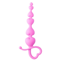Roze anaal kralen met hartvormige greep