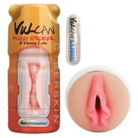 Vulcan Pussy Stroker Met Verwarmend Glijmiddel - Crème