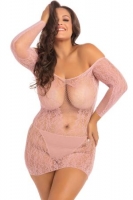 Kanten Jurkje Demure Plus Size - Roze