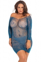 Kanten Jurkje Fantasy Plus Size - Blauw