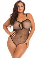 Transparante Body Undone Plus Size - Zwart