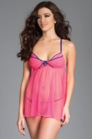 Transparante Mesh Babydoll Met String