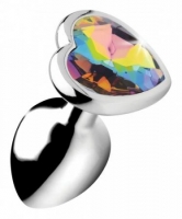 Rainbow Heart Buttplug - Klein