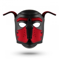 Hondenmasker - Zwart/Rood