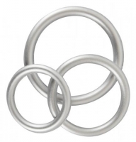 Siliconen Cock Ring Set - Metallic