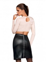 Bossy Top en Faux Leder Rok 2-Delige Set