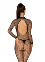 Visnet Catsuit Met Sexy Achterkant - Zwart