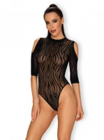 Transparante Cold Shoulder Body - Zebraprint