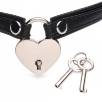 Heart Lock - Collar Met Sleutels - Zwart