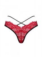 Mettia Sexy Kanten String - Zwart/Rood