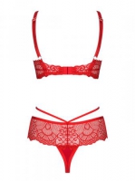 Loventy 2-delige Kanten BH Set - Rood