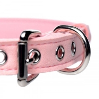 Golden Kitty Collar Met Kattenbelletje - Roze/Zilver