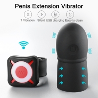 OTOUCH - Super Striker Verlengende Penis Sleeve Met Vibraties - Zwart