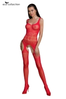 Jarretel Catsuit met design rood