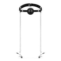 Bedroom Fantasies - Ball Gag met Tepelklemmen - Zwart