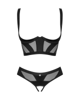 Obsessive - Chic Amoria Tweedelige Open Set - Zwart