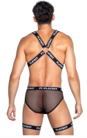 Playboy Lingerie - Heren Bretelset Dark Room - Zwart