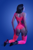 Fantasy Lingerie - Rhinestone Teddy Bodystocking - Roze