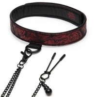 Fifty Shades of Grey – Sweet Anticipation Halsband met Tepelklemmen – Rood