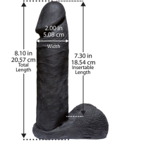 Doc Johnson - VacULock CodeBlack Ultraskyn Dildo - Zwart