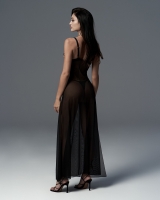 Obsessive - Exquisite Vila Blanes Lange Chemise - Zwart