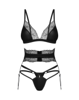 Obsessive - Lobellis Driedelige Set - Zwart